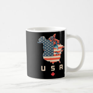 Mug Chemise avec le Canada et les États-Unis Carte - A