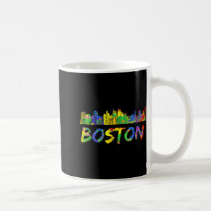 Mug Chemise Boston Machusetts Skyline Peinture Vintage