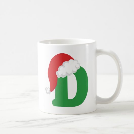 Mug Chemise d'alphabet de la lettre D de Noël (Droite)