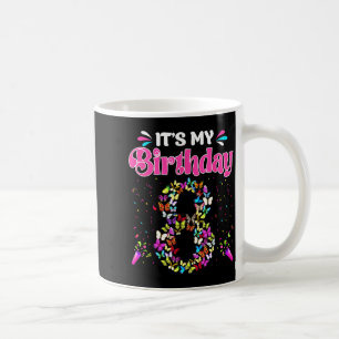 Mug chemise de 8e anniversaire fille papillons joyeux