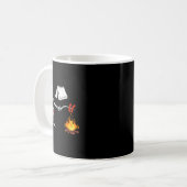 Mug Chemise de camping squelette Feu de camp Randonnée (Devant gauche)