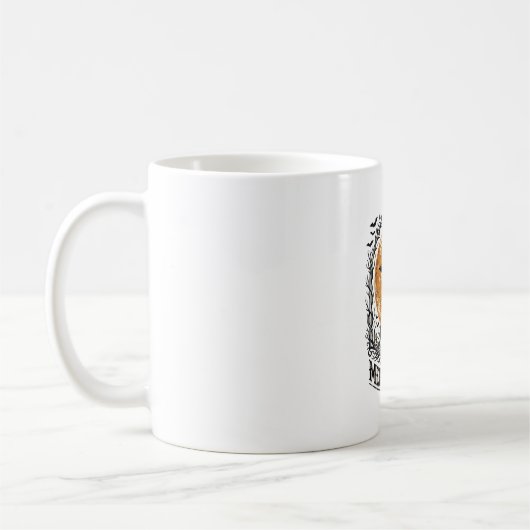 Mug Chemise de chat sorcière Design de lune Halloween  (Gauche)