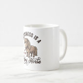 Mug Chemise de conception de cheval miniature gravure (Devant droit)
