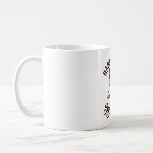 Mug Chemise de conception de cheval miniature gravure (Gauche)