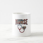 Mug Chemise de conception de stéthoscope patriotique d (Centre)