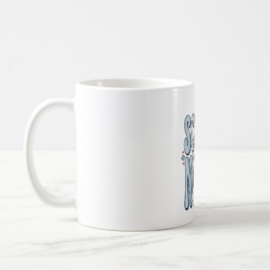 Mug Chemise de conception de typographie florale vinta (Gauche)