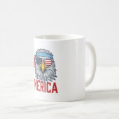 Mug Chemise de gravure vintage Merica Eagle patriotiqu (Devant droit)