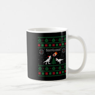 Mug Chemise de Noël laide de dinosaure Santaaa 