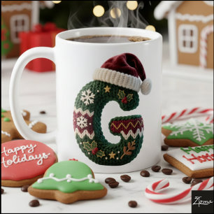 Mug Chemise de Noël tricotée lettre G chapeau de Père