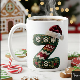 Mug Chemise de Noël tricotée lettre Z chapeau de Père