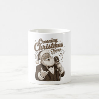 Mug Chemise de Noël vintage avec Père Noël crooner