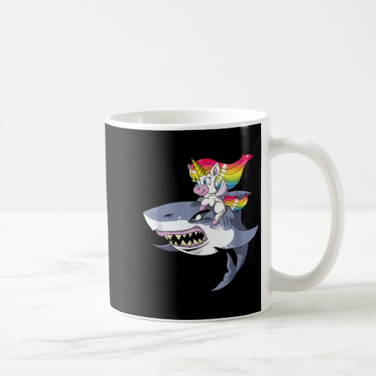 Mug Chemise de requin à cheval licorne Cadeau Filles F (Droite)