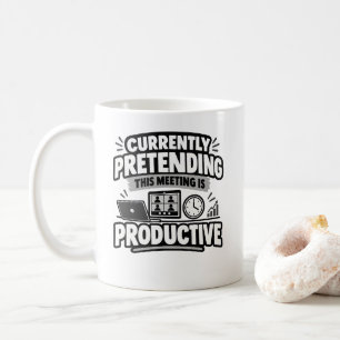 Mug Chemise de réunion actuellement simulée pour humou