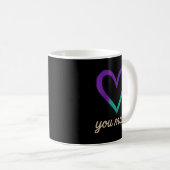 Mug Chemise de sensibilisation sarcelle et violet Semi (Devant droit)