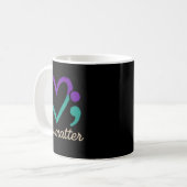 Mug Chemise de sensibilisation sarcelle et violet Semi (Devant gauche)