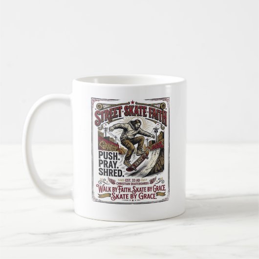Mug Chemise de skate longboard Jésus chrétien (Gauche)