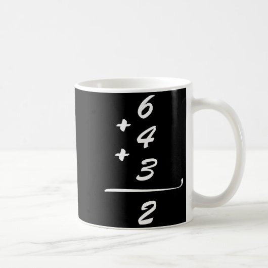 Mug Chemise drôle 6 4 3 2 Baseball (Droite)