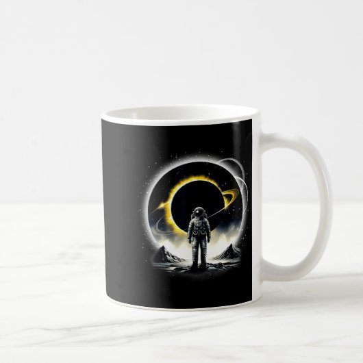 Mug Chemise drôle Astronaute Espace Éclipse Planète Sc (Droite)