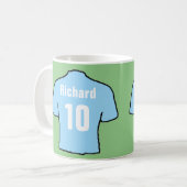 Mug Chemise du ventilateur Sky Blue Football (Devant gauche)