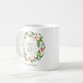 Mug Chemise florale rose pâle Merci à l'enseignant cad (Devant gauche)