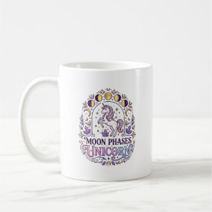 Mug Chemise Licorne Phases Lunaires Licorne Fond Blanc