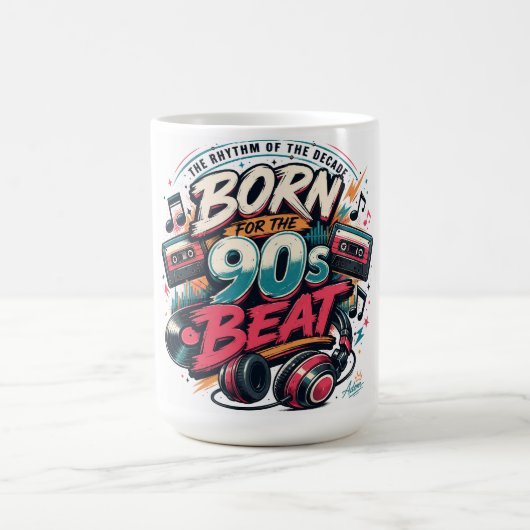 Mug Chemise Né Pour Le Rythme Des Années 90 (Centre)