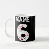 Mug Chemise T Baseball Équipe De Baseball 6 Numérotée (Gauche)