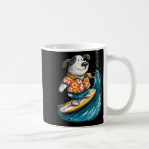 Mug Chemise tropicale aloha Surfing Dog Cavalier de va