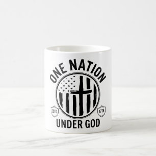 Mug Chemise Une Nation Sous Dieu Drapeau Américain Pat