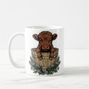 Mug Chemise veau Highland vintage art seau de margueri