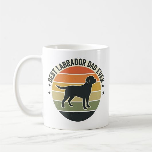 Mug Chemise vectorielle chien coucher de soleil Labrad (Gauche)