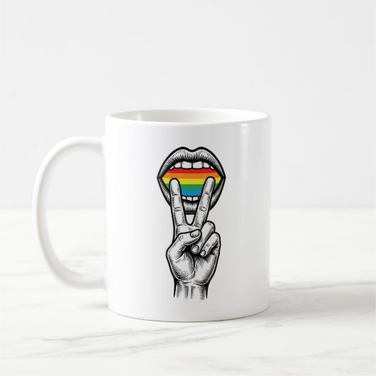 Mug Chemise vectorielle de fierté de la main de la pai (Gauche)