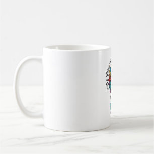 Mug Chemise vintage à gravure de fleur arc-en-ciel soi