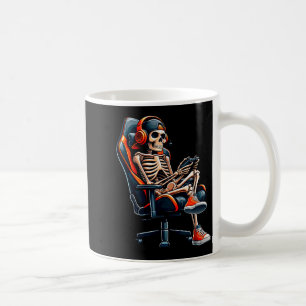 Mug Chemises Halloween Squelette Joueur de jeux vidéo