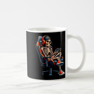 Mug Chemises Halloween Squelette Joueur de jeux vidéo