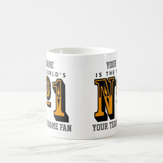 Mug Chemises orange ou or Numéro un ventilateur de foo (Centre)