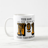 Mug Chemises orange ou or Numéro un ventilateur de foo (Gauche)