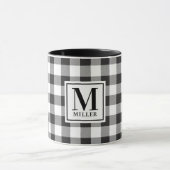 Mug Chèque agricole moderne noir Buffalo chèque Monogr (Centre)