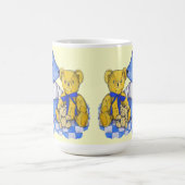 Mug chèque bleu tissu de pique-nique avec trois vieux  (Centre)