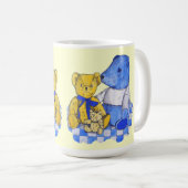Mug chèque bleu tissu de pique-nique avec trois vieux  (Devant droit)