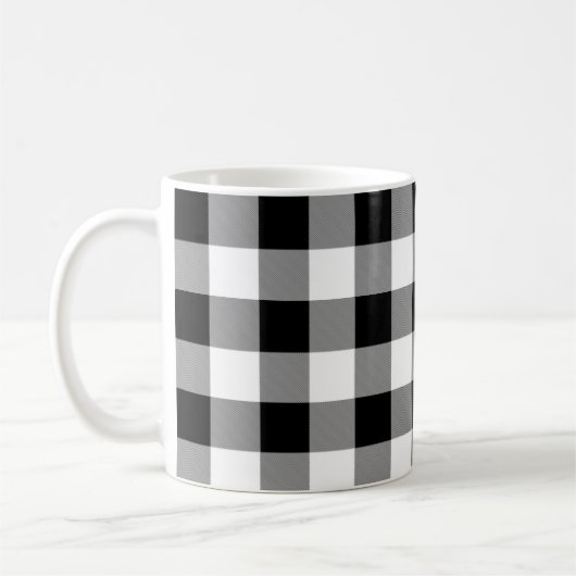 Mug Chèque de bison noir et blanc (Gauche)