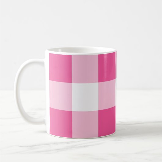 Mug Chèque de buffle blanc rose (Gauche)