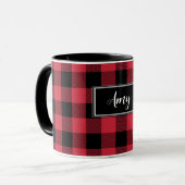 Mug Chèque de Buffle Rouge personnalisé Nom de la plan (Devant gauche)