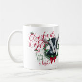 Mug CHÈQUE | voeux de Noël Bébé Chèvre Baisers Alpin (Gauche)