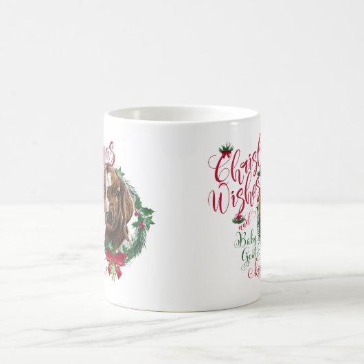 Mug CHÈQUE | voeux de Noël Bébé Chèvre Baisers Boer (Centre)