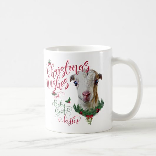 Mug CHÈQUE | voeux de Noël Bébé Chèvre Baisers LaManch (Droite)