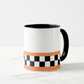 Mug chèques rayés cantaloup (Devant droit)