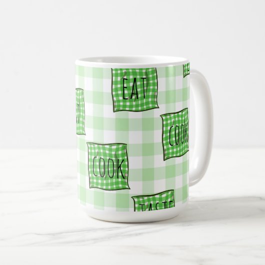 Mug Chèques verts et blancs (Devant droit)