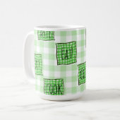 Mug Chèques verts et blancs (Devant gauche)