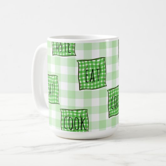 Mug Chèques verts et blancs (Devant gauche)